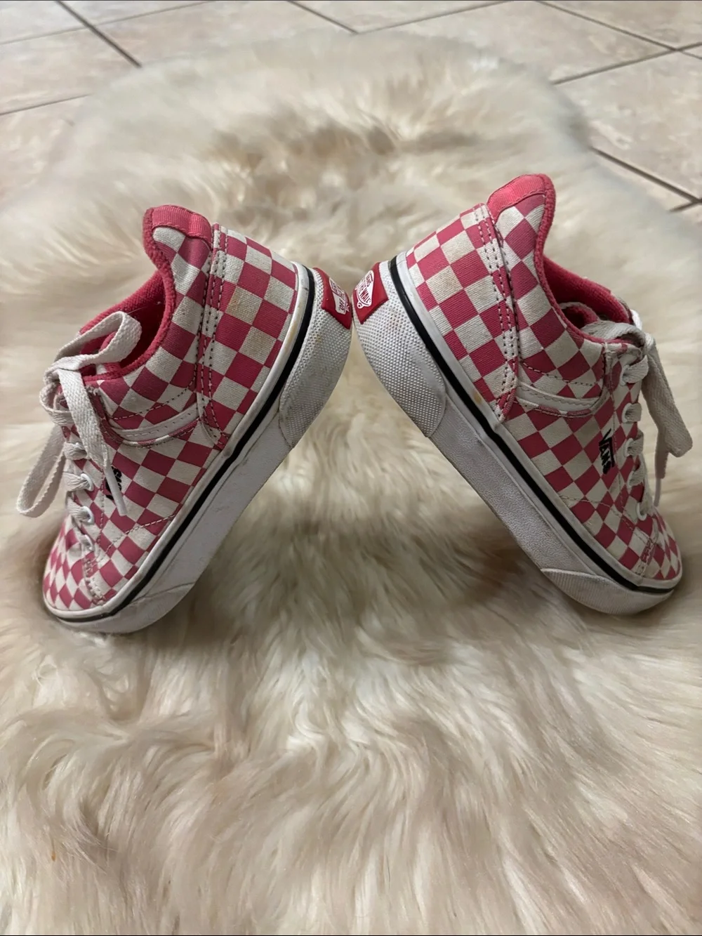 Vans Kids Checkerboard Low-Top Sneakers - Pink & White